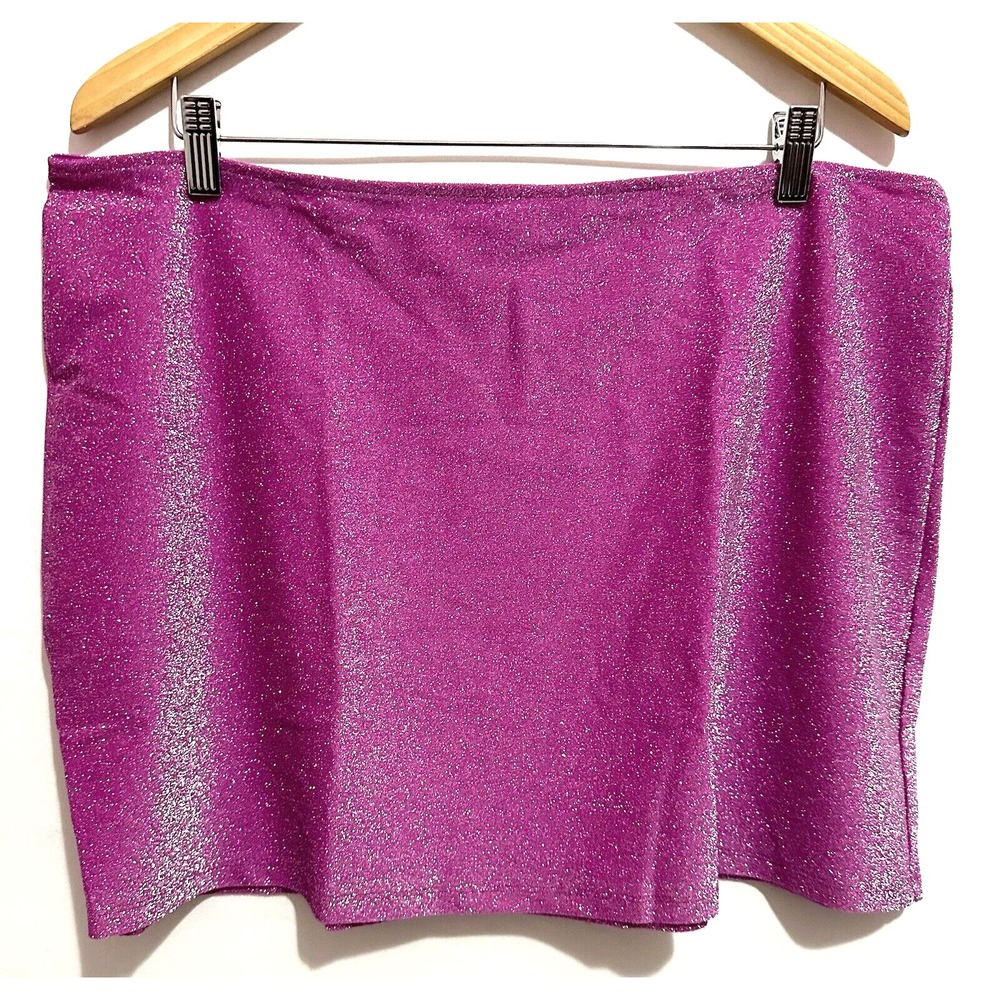 Victoria's Secret Swim Cover-Up Mini Skirt Women's XXL Pink Shimmer High Waist
